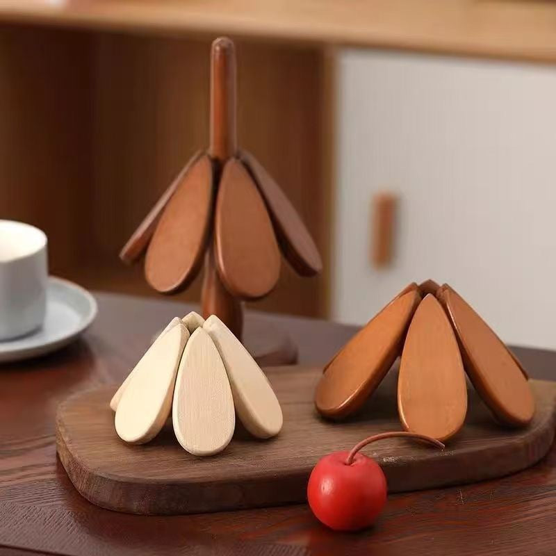 Everglow Wooden Arbor Coaster Set
