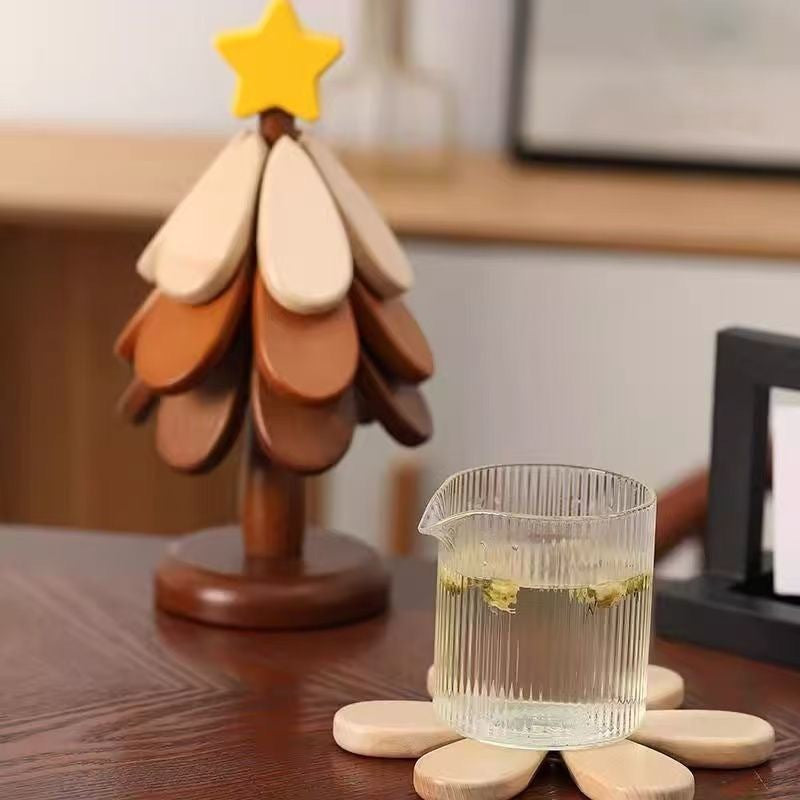 Everglow Wooden Arbor Coaster Set