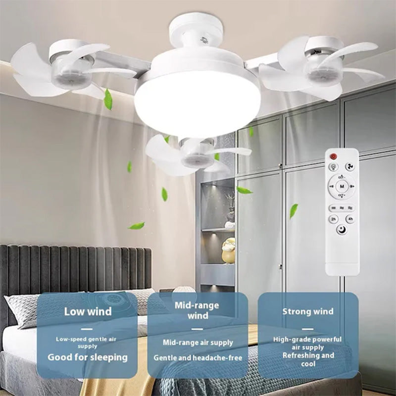 Drone Fan Integrated Light with E27 Screw Creative 3/4/5 Head Remote-Controlled