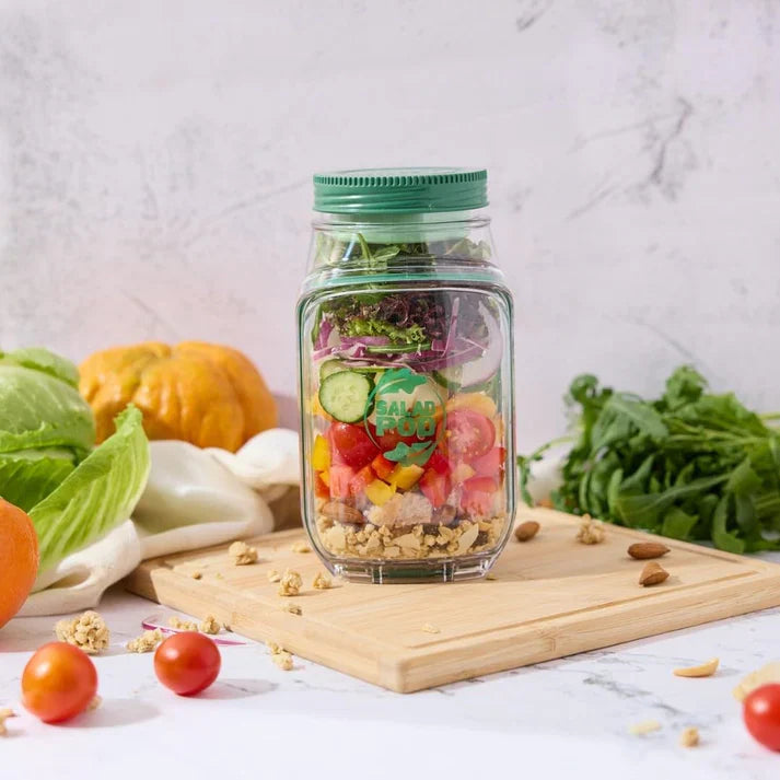 Side-Opening Salad Pod – Keep Greens Fresh & Dressing Separate