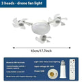 Drone Fan Integrated Light with E27 Screw Creative 3/4/5 Head Remote-Controlled