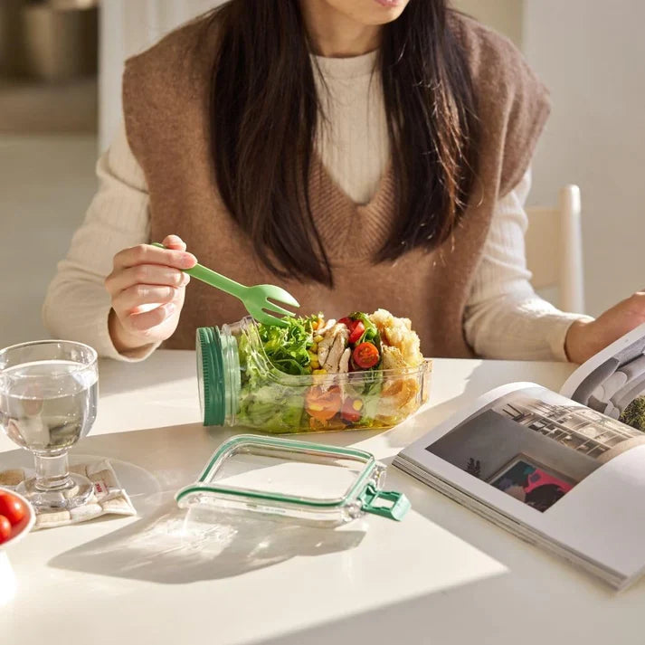 Side-Opening Salad Pod – Keep Greens Fresh & Dressing Separate