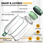 Side-Opening Salad Pod – Keep Greens Fresh & Dressing Separate