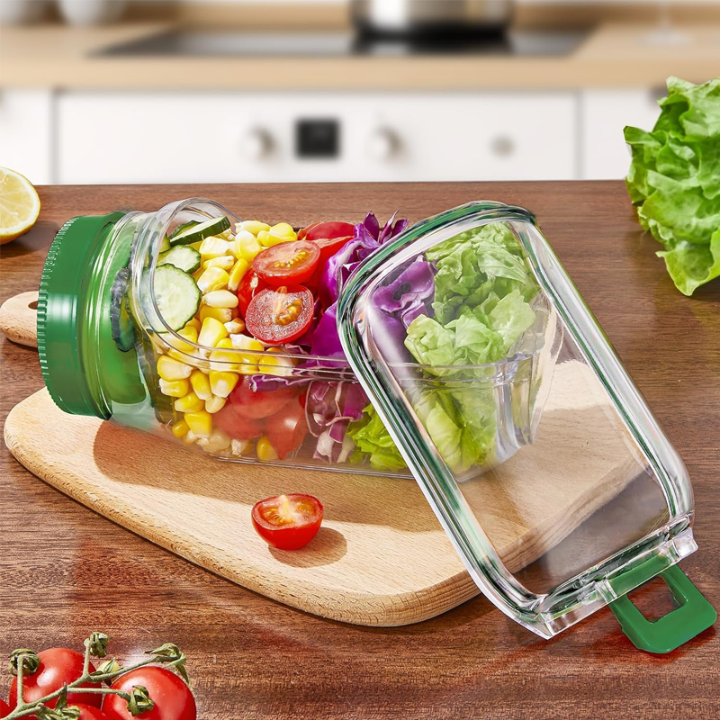 Side-Opening Salad Pod – Keep Greens Fresh & Dressing Separate