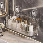 No-Drill Bathroom Suction Storage Box – Large Capacity & Strong Load-Bearing