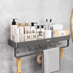 Space Aluminum No-Drill Bathroom Shelf – Strong Load-Bearing