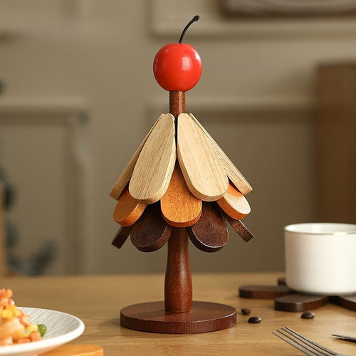 Everglow Wooden Arbor Coaster Set